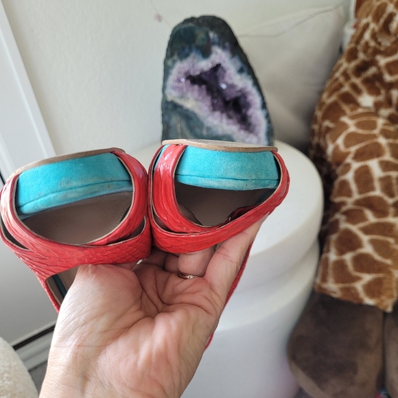 BUFFALO BRAND REAL LEATHER OPEN TOE HIGH HEEL - Picture 5 of 7